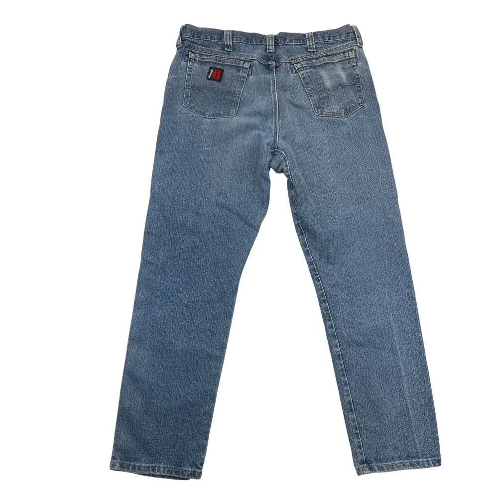 Wrangler Riggs Workwear Jeans Mens 38x32 Blue Straight Leg Denim‎